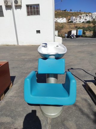 Lavacabezas y Sillón Peluquería Azul