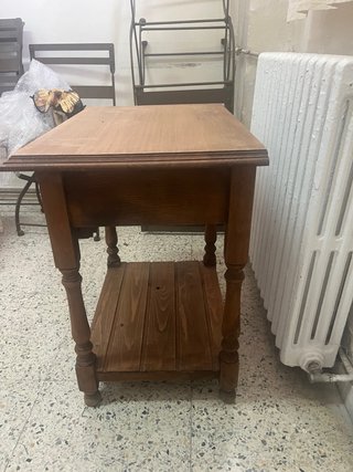 Mesa auxiliar madera maciza rústica