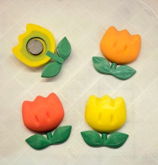 Set 4 Magneti Tulipano Colorati