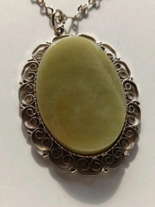 Collana con pendente Onice verde