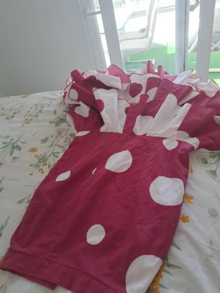 Falda flamenca lunares rosa y blanco