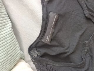 Camiseta negra encaje talla S