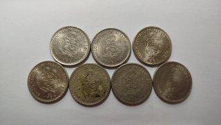 7 Monedas de un Inti - Perú Miguel Grau