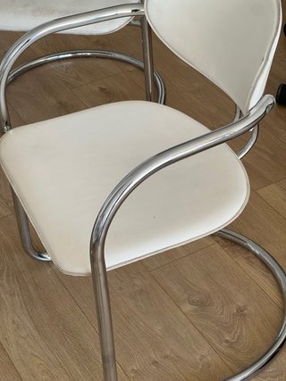Juego de 4 sillas vintage cuero/metal