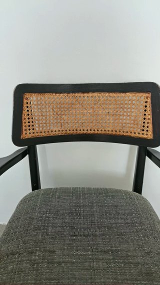 Silla vintage madera y ratán