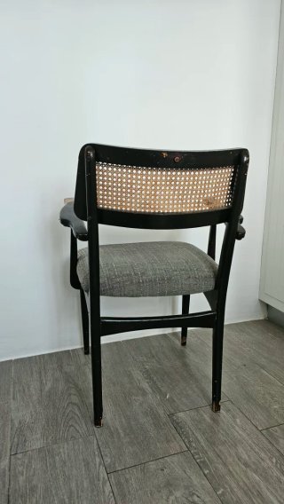 Silla vintage madera y ratán