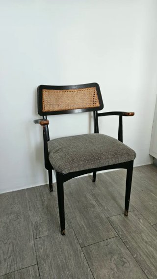 Silla vintage madera y ratán