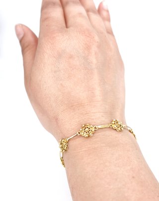 Pulsera Oro 18k Botón Charro