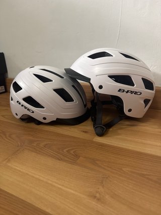 Casco Bici B-PRO Blanco con Luz