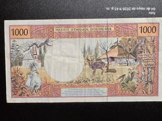 Billete de 1000 francos ultramar