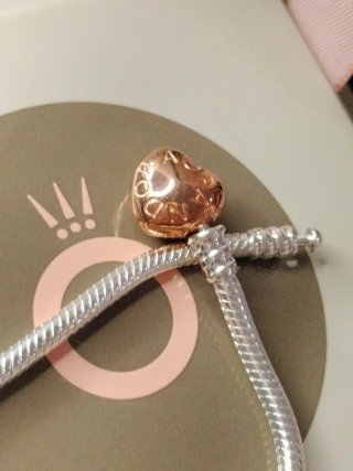 Pulsera Pandora Corazón Oro Rosa y Plata