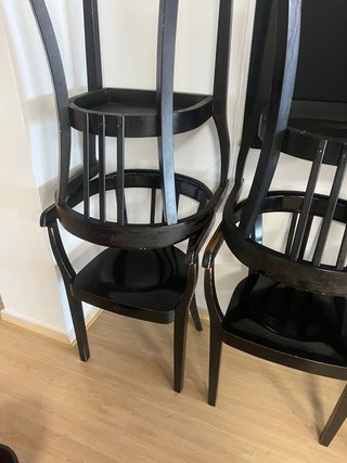 Lote 6 Sillas Madera Negras