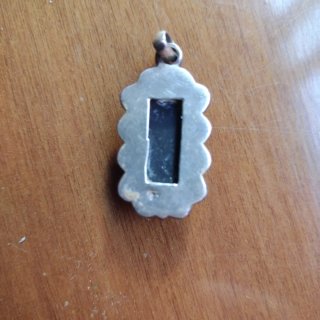 Colgante Plata Onix Rectangular