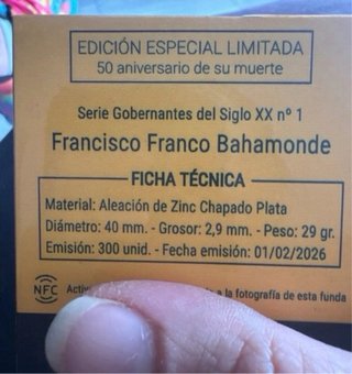 Moneda Franco Chapado Plata Ed. Limitada