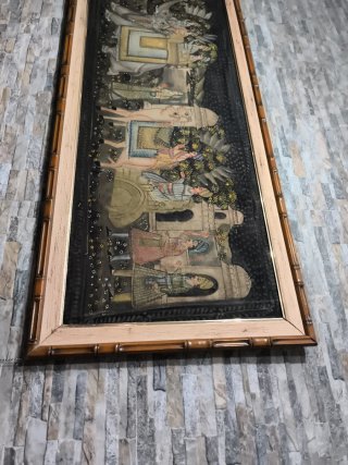 Cuadro de papiro con marco de madera