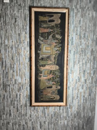 Cuadro de papiro con marco de madera