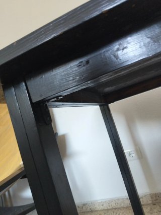 Mesa comedor negra  madera