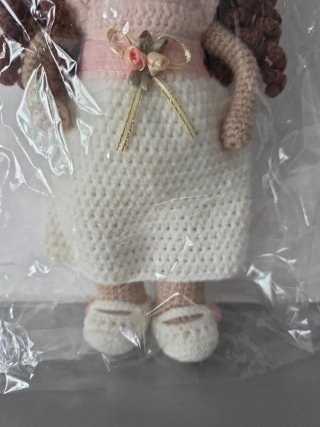 Muñeca comunión crochet hecha a mano