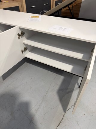 Mueble TV blanco y madera