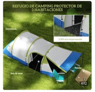 Tienda de campaña familiar 4 estaciones
