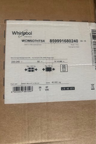 Horno Microondas Whirlpool Integrado
