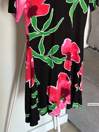 Vestido Desigual canalé flores XL