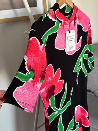 Vestido Desigual canalé flores XL