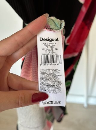 Vestido Desigual canalé flores XL