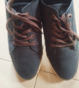 Zapatos H&M Lona Azul y Marrón