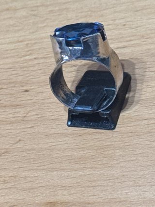 Anillo Plata Zafiro Sintético Azul