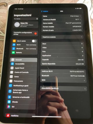 iPad 10.9 2022 256GB Argento
