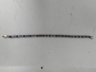 Pulsera Vintage Étnica - Plata 925 con Lapislázuli