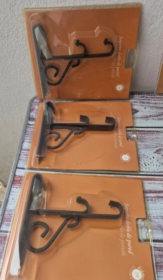 3 Soportes Dobles para Barra Cortina