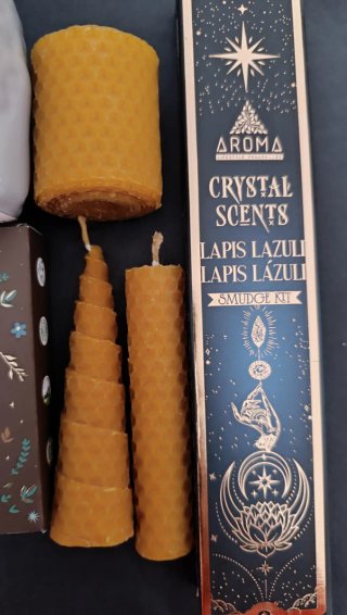 Lote Velas Miel, Aceite Perfumado y Kit Incienso