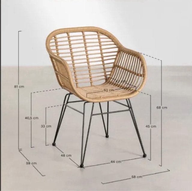 Silla Sklum Gouda Ratán y Metal Beige