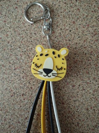 Llavero cara leopardo con carga Múltiple USB.