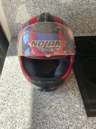 Casco Moto Nolan Rojo y Azul