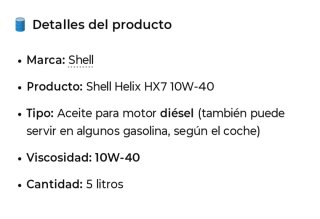 Aceite Shell Helix HX7 Diesel 10W-40