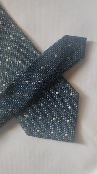 CORBATA DUSTIN EL CORTE INGLÉS AZUL BLANCO SEDA
