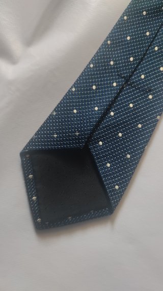 CORBATA DUSTIN EL CORTE INGLÉS AZUL BLANCO SEDA