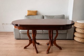 Mesa extensible madera maciza clásica