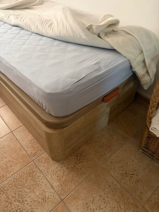 Canapé 90cm Madera y Tela Beige