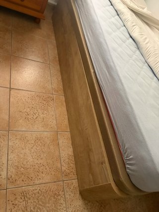 Canapé 90cm Madera y Tela Beige