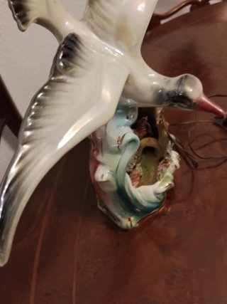 Lámpara Gaviota Porcelana Manises Vintage Años 50
