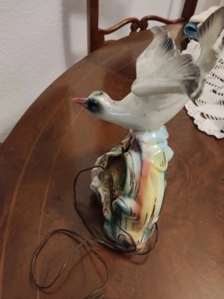 Lámpara Gaviota Porcelana Manises Vintage Años 50