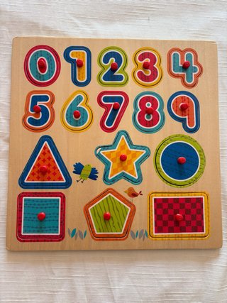 Puzzle de madera números y formas