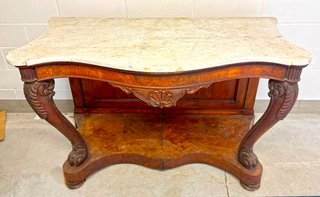 Antica consolle con piano in marmo