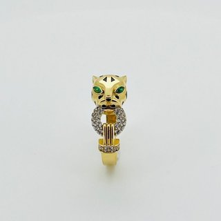 ANILLO PANTERA CON ESMALTE. Oro 18k
