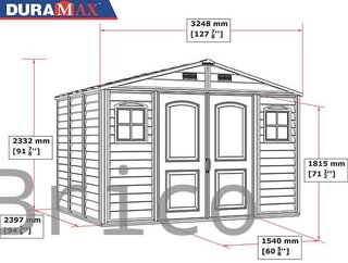 Caseta PVC Woodside 239x324x233 cm - Duramax
