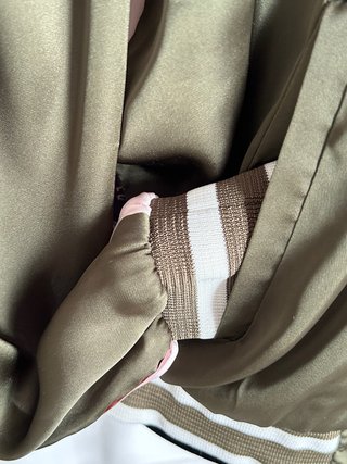 Chaqueta Bomber Verde y Rosa Palmeras